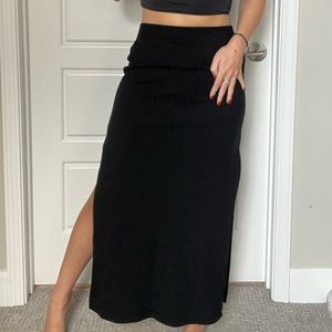 Abercrombie Black Maxi Skirt With Side Slits